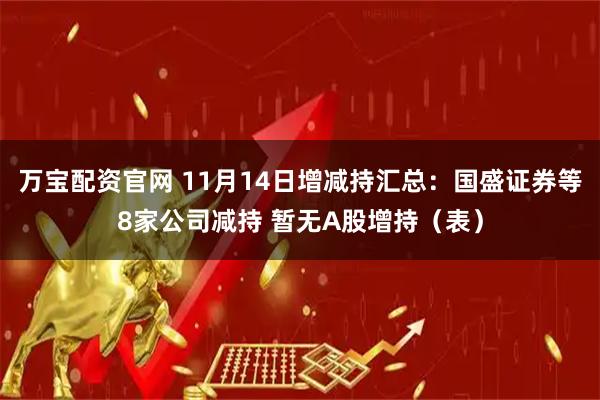 万宝配资官网 11月14日增减持汇总：国盛证券等8家公司减持 暂无A股增持（表）